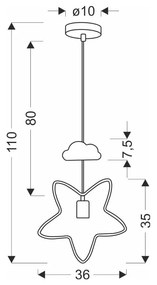 Čierno-biele detské svietidlo s kovovým tienidlom Single - Candellux Lighting