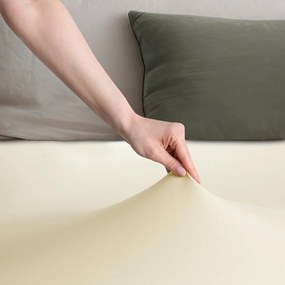 Krémová napínacia plachta jersey 90x200 cm Amber – Restilo