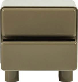 Zelený lesklý nočný stolík Lustra – WOOOD