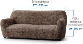 Bielastické poťahy VITTORIA hnedá trojkreslo (š. 170 - 220 cm)