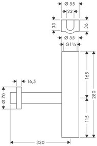 Hansgrohe Hansgrohe, dizajnový sifón 1 1/4, chrómová, HAN-52100000