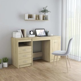 Písací stôl, dub sonoma 140x50x76 cm, drevotrieska