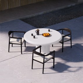 Kulatý zahradní stůl Pistoria 130 cm bílý