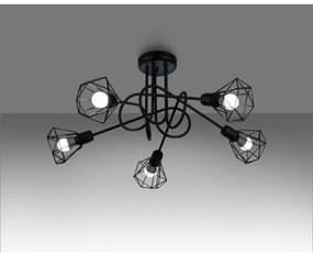 Sollux SL.1110 - Luster na tyči ARTEMIS 5xE14/40W/230V čierna