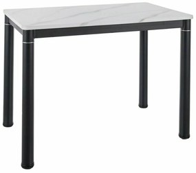 Jídelní stůl Damar 100 cm bílý mramor/černý