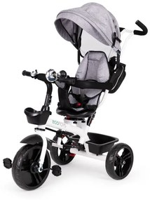 Sivá otočná trojkolka so strieškou Ecotoys