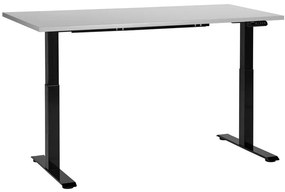 Elektricky nastaviteľný písací stôl 160 x 72 cm sivá/čierna DESTINES Beliani