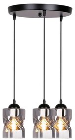 Čierne závesné svietidlo so skleneným tienidlom Felis - Candellux Lighting