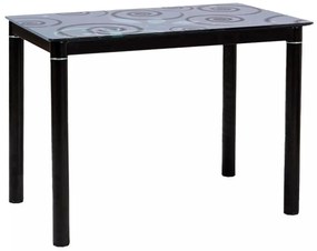 Skleněný jídelní stůl Damar 80 cm černý