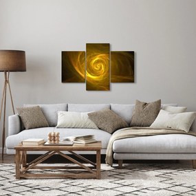 Obraz abstraktnej žltej špirály (90x60 cm)