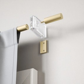 Matne zlatá oceľová roztiahnuteľná garniža 107 - 305 cm Flute – Umbra