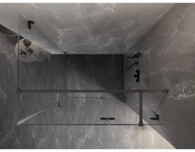 Mexen Lunar T, výklopný sprchový kút pravý 115 x 90 cm, 8mm číre sklo, profil grafit brúsený, 834T-115-090-66-00-P