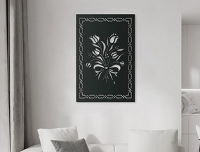 drevko Drevený obraz Kytica kvetov Rozmer obrazu: 44,5 x 29,5 cm, Farba dekorácie: Čierna