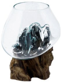 Roztavené sklo na dreve - Veľká misa