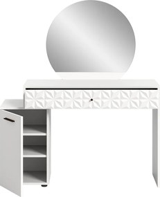 Toaletný stolík so zrkadlom Prismo, biely