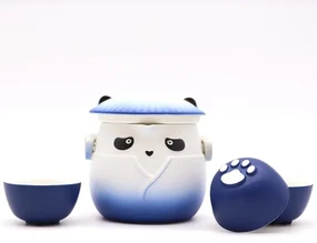 Čínska čajová súprava Panda modrá 500ml