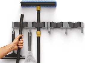 Nástenný držiak na metly a náradie (2 ks) Hang-up 4, šedý%