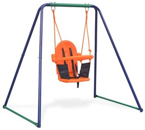 Jednomiestna hojdačka a hojdačka pre batoľatá 2 v 1, oranžová