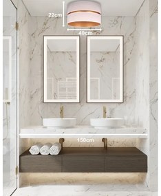 Duolla - Stropné svietidlo DUO 1xE27/15W/230V pr. 40 cm béžová/zlatá