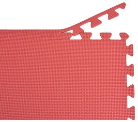 DAALO EVA Penový fitness koberec 59x59 cm - 4 ks, červená