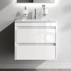 Skrinka s umývadlom 60 AM.PM Spike MPA-FHX0602WG-WCC0602WG závesná, 2 zásuvky, lesklá biela