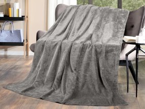 Flanelová deka Cashmere Dots 220x240 cm, šedá