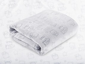 Biante Detská mikroplyšová deka MIP-026 Svetlo sivé medvedíky 75x100 cm