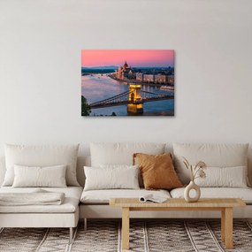 Obraz - Panorama mesta, Budapešť, Maďarsko (70x50 cm)