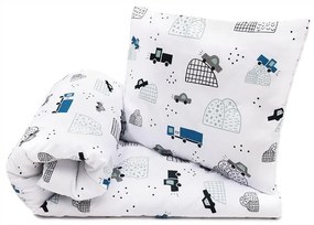 INTERMEDIC SK Posteľná obliečka Modré Autá 140x200/70x90 cm – 100 % bavlna, zapínanie na zips