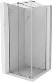 Mexen Velar, sprchový kút s posuvnými dverami 110(dvere) x 110(stena) cm, 8mm číre sklo, chrómový profil, 871-110-110-01-01
