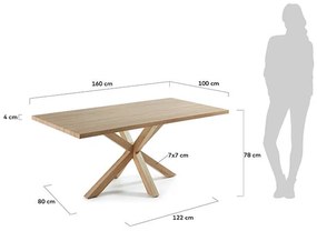 Jedálenský stôl arya table 160 x 100 cm prírodný MUZZA