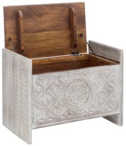 furniture-nabytek.cz - Masívna lavicová truhla Mackay z mangového dreva, lakovaná, biela – 71×40×55 cm