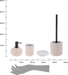 Sada kúpeľňových doplnkov Niva, béžová/s čiernymi prvkami
