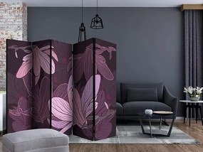 Paraván - Dreamy flowers II [Room Dividers] Veľkosť: 225x172, Verzia: Jednostranný