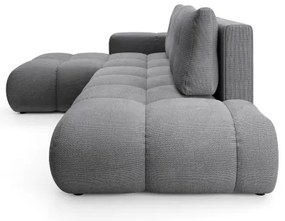 Rozkladacia rohová čalúnená sedacia súprava s úložným priestorom v tvare L ALMADA ľavá sivá