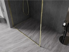 Mexen Kioto-XF, sprchová zástena s rámom 120 x 202 cm, 10mm číre sklo, zlatý lesklý profil, 800-120-104-50-00-X
