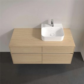 VILLEROY &amp; BOCH Collaro závesná skrinka pod umývadlo na dosku (umývadlo vpravo), 4 zásuvky, s LED osvetlením, 1200 x 500 x 548 mm, Nordic Oak, C099B0VJ