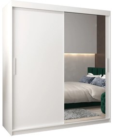 Šatníková skriňa 180 cm Toki 2 (Biela matná + Biela matná). Akcia -19%. Vlastná spoľahlivá doprava až k Vám domov. 1064999