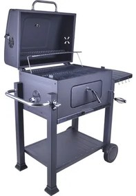 Gril na drevené uhlie Montreal 117,5x66x107,5 cm oceľ čierny