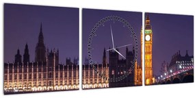 Obraz Londýna (s hodinami) (90x30 cm)