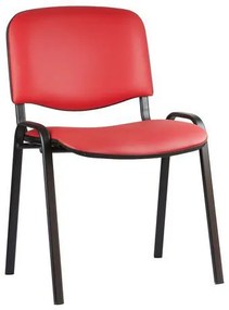 Konferenčná stolička Manutan ISO Leath Black, červená