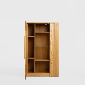 Vitrína London 15 98 cm z masivu s LED osvětlením dub přírodní