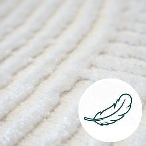 Angel Carpet, Kusový koberec Zafiro 25 Cream, 60x110, biela, kancelária