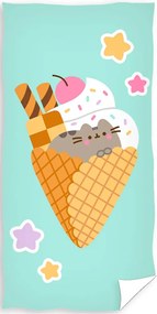 Carbotex Bavlnená froté osuška 70x140 cm - Mačička Pusheen Sladká ako zmrzlina