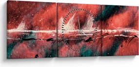 Obraz - Výbuch v petroleji (s hodinami) (90x30 cm)