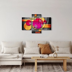 Abstraktný obraz s historickými symbolmi (90x60 cm)
