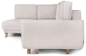 Béžová menčestrová rozkladacia rohová pohovka (ľavý roh) Tori – Bonami Selection