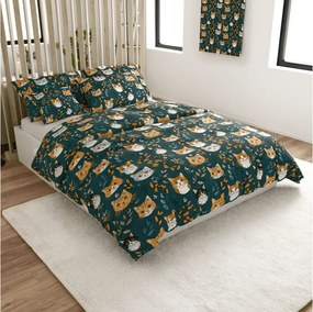 Bavlnené obliečky CATTAMI POLY tmavozelené Rozmer obliečky: 70 x 90 cm | 140 x 220 cm
