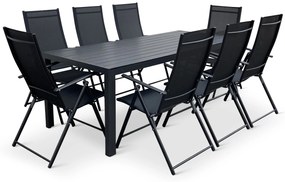 Záhradný jedálenský set Viking XL + 8x kovová stolička Pia