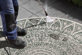 Mujkoberec Original, Kusový koberec Mojkoberec Original Nora 104163 Green Creme kruh – na von aj na doma, 140x140 (priemer) kruh, zelená, chodba / predsieň